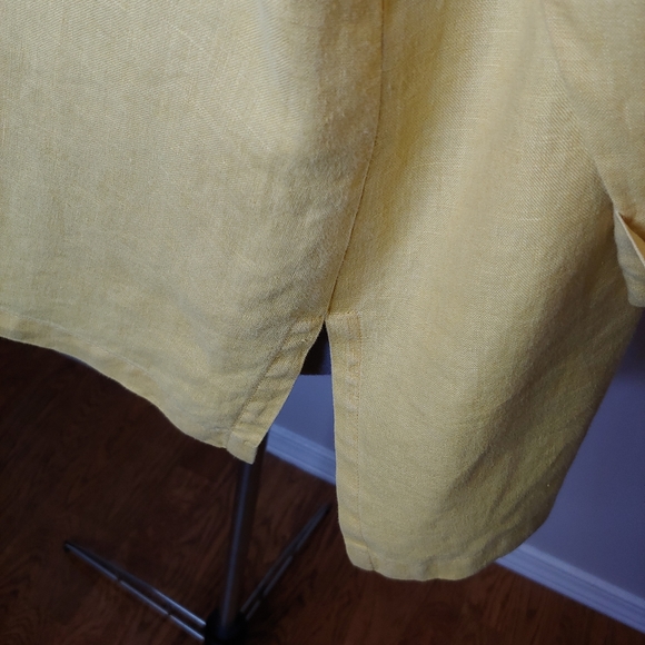 David Dart Collection gold linen buttondown tunic XL EUC - Picture 5 of 9